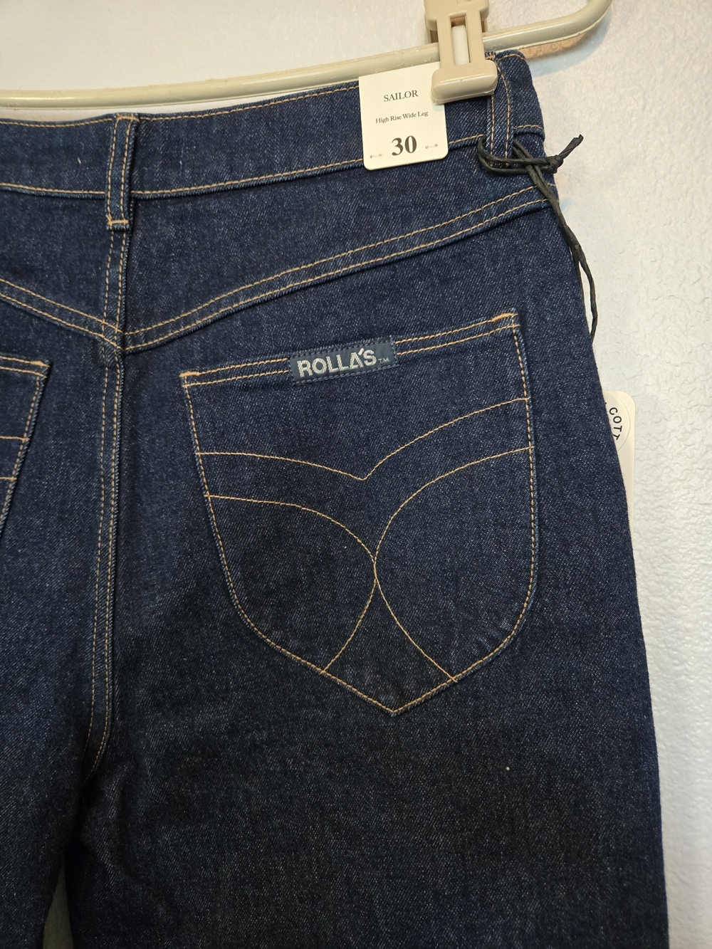 ROLLA'S Dark Blue "True Rinse" Sailor Wide Leg Revolve Jeans, Size 30 - Picture 3 of 8